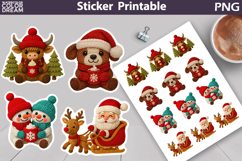 Christmas Animals Sticker | Christmas Knitted Sticker Product Image 1