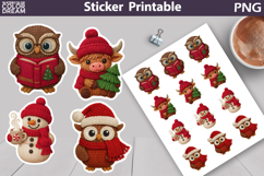 Christmas Animals Sticker | Christmas Knitted Sticker Product Image 1