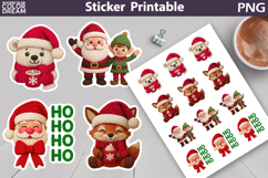 Christmas Animals Sticker | Christmas Knitted Sticker Product Image 1