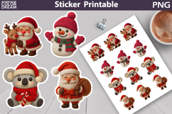 Christmas Animals Sticker | Christmas Knitted Sticker Product Image 1