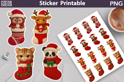Christmas Animals Sticker | Christmas Knitted Sticker Product Image 1