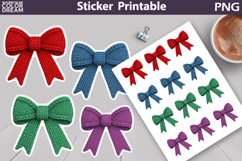 Christmas Bow Sticker | Christmas Knitted Sticker Product Image 1