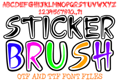 Sticker Brush Font Ink Slash Typeface Letters by Squeeb Creative