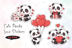 Cute Panda Love Stickers Adorable Valentine Kawaii Animal Product Image 1