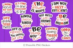 Sarcastic printable sticker png bundle Product Image 1