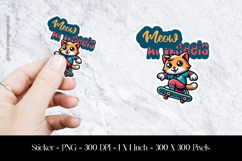 Meow Al Wheels Sticker Design PNG Product Image 1