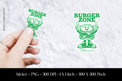 Burger Zone Sticker Design PNG Product Image 1