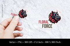 Floral Force Sticker Design PNG Product Image 1