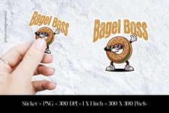 Bagel Boss Sticker Design PNG Product Image 1