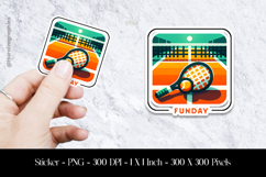 Sunday Funday Recket Sticker Design PNG Product Image 1