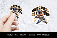 Baseball Champian Sticker Design PNG Product Image 1