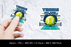 Tennis Club Sticker Design PNG Product Image 1