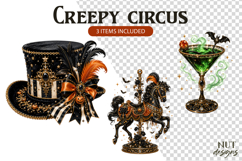 Creepy Circus Halloween clipart Spooky carnival hat Product Image 1