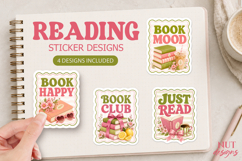 Book Lover Sticker Preppy Coquette Reading quotes Product Image 1