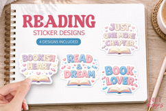 Book Lover Sticker Faux fabric Sticker Reading quotes Product Image 1