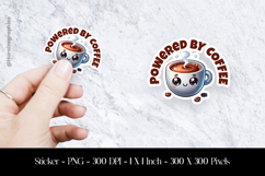 Powered By Coffee Sticker Design PNG Product Image 1
