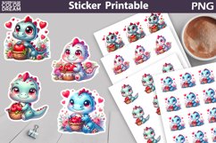 Valentine Dino Sticker | Valentine Dinosaur Sticker Product Image 1
