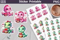 Valentine Dino Sticker | Valentine Dinosaur Sticker Product Image 1
