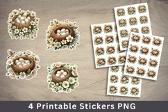 easter sticker printable - easter eggs in bird nest Product Image 1