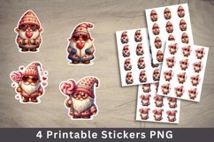 valentine sticker printable - gnome stickers Product Image 1
