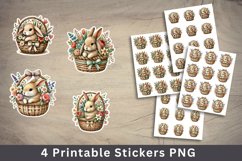 easter sticker printable - bunny rabbit Product Image 1
