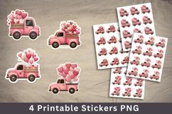 valentine sticker printable - love truck stickers Product Image 1