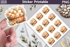 Easter Basket Sticker | Happy Easter Sticker Printable Product Image 1