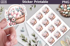 Easter Basket Sticker | Happy Easter Sticker Printable Product Image 1