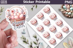 Easter Basket Sticker | Happy Easter Sticker Printable Product Image 1