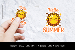 Hello Summer Sticker Design PNG Product Image 1