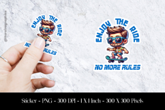 Enjoy The Ride No More Rule Sticker Design PNG Product Image 1