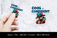 Cool And Confident Sticker Design PNG Product Image 1