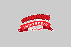 Sticker HUT RI lettering typography isolated Product Image 1