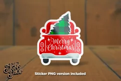 Merry Christmas Truck | Buffalo Plaid | Christmas SVG Product Image 4