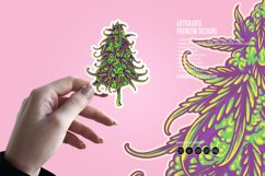 Vintage cannabis sativa flower bud in botanical style Product Image 4