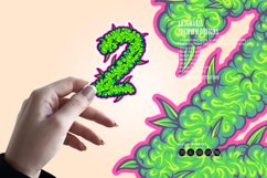 Bold monogram number 2 with weed flower bud Product Image 3