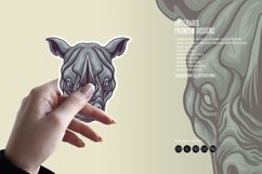 Cartoon Rhino Head Mascot Rhinoceros Mean Product Image 6