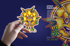 Happy Citrus Mascot with Weed Leaves and Thumbs Up Product Image 3