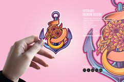 Floral wreath and classic ribbon on nautical anchor Product Image 4