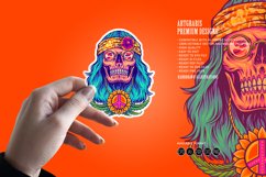 Groovy skull with bohemian cannabis symbol Product Image 4