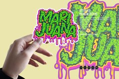 Marijuana lettering word with melted buds texture Product Image 3