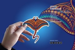 Stingray fish vintage ornament svg Product Image 6