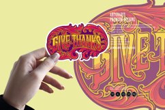 Vintage elegant give thanks lettering word swirl floral SVG Product Image 4
