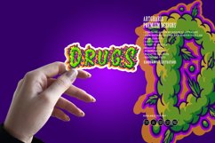 Hand lettering text drugs smoke effect svg Product Image 4