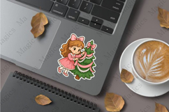 Christmas tree with ribbons stickers sublimation design Product Image 1