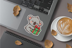 Christmas koala hugging gift stickers sublimation design Product Image 1