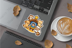 animals gathered stickers sublimation design, sticker png Product Image 1