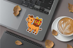 camel with gift box stickers sublimation design, sticker png Product Image 1