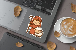 shepherd holding staff stickers sublimation design, sticker Product Image 1