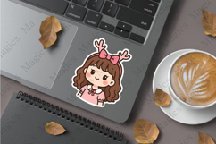 reindeer antler headband stickers sublimation design Product Image 1